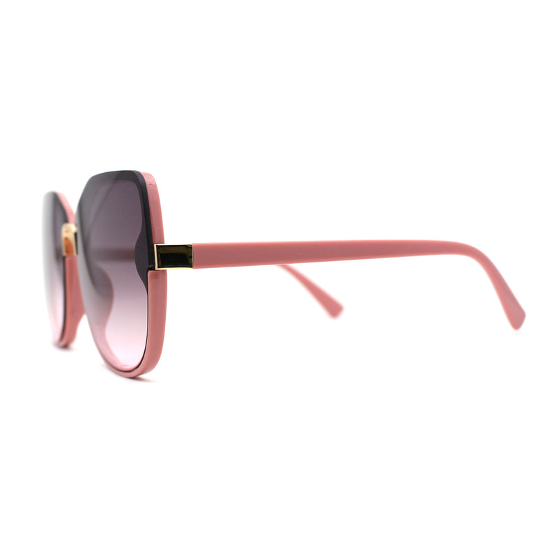 Womens Slick Rimless 90s Fashion Butterfly Plastic Sunglasses