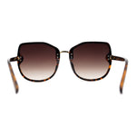 Womens Slick Rimless 90s Fashion Butterfly Plastic Sunglasses