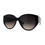 Womens Oversized Mod Oval Thick Temple Plastic Chic Sunglasses