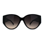 Womens Oversized Mod Oval Thick Temple Plastic Chic Sunglasses