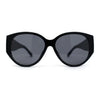 Womens Oversized Mod Oval Thick Temple Plastic Chic Sunglasses