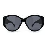 Womens Oversized Mod Oval Thick Temple Plastic Chic Sunglasses