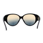 Womens Oversized Mod Oval Thick Temple Plastic Chic Sunglasses