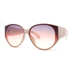 Womens Oversized Mod Oval Thick Temple Plastic Chic Sunglasses