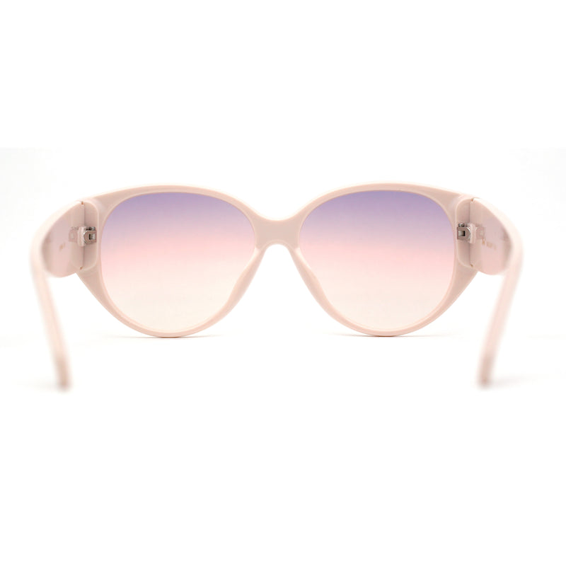 Womens Oversized Mod Oval Thick Temple Plastic Chic Sunglasses