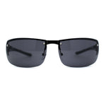 Mens Rimless Wrap Narrow Rectangle 90s Metal Rim Designer OG Sunglasses