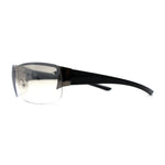 Mens Rimless Wrap Narrow Rectangle 90s Metal Rim Designer OG Sunglasses