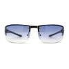 Mens Rimless Wrap Narrow Rectangle 90s Metal Rim Designer OG Sunglasses