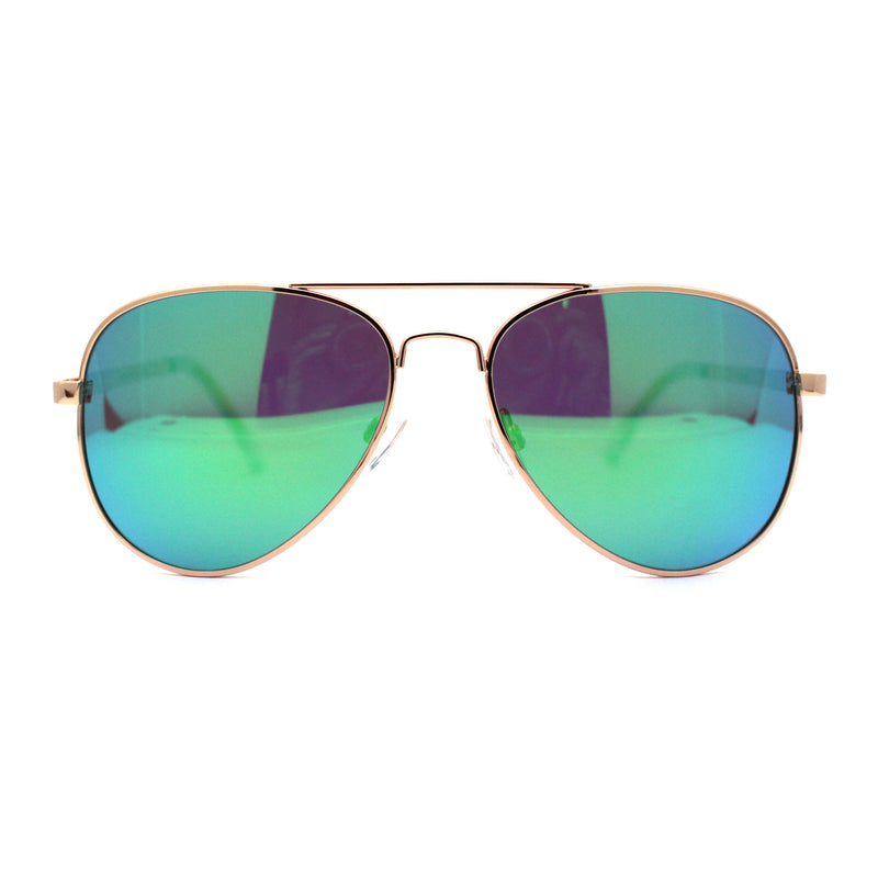 Color Mirror Anti-glare Polarized Classic Iconic Officer Metal Rim Sunglasses