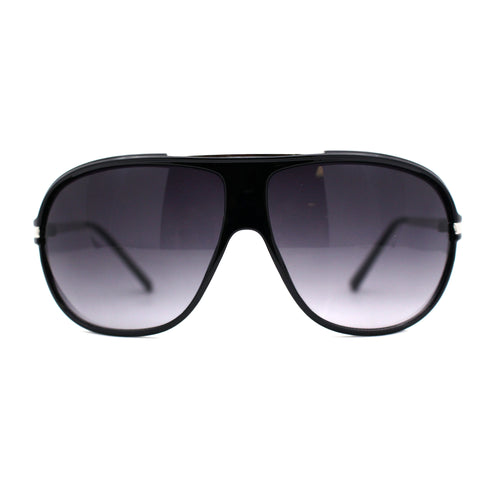 Mens Classic Sporty Flat Top Mobster Oversize Retro Racer Sunglasses