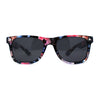 No glare Polarized Iconic Hipster Horn Rim Flower Print Sunglasses