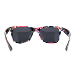 No glare Polarized Iconic Hipster Horn Rim Flower Print Sunglasses