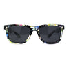 No glare Polarized Iconic Hipster Horn Rim Flower Print Sunglasses