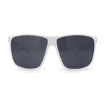 Locs Classic Oversize Sport Horn Rim Gangster Sunglasses White Black
