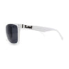 Locs Classic Oversize Sport Horn Rim Gangster Sunglasses White Black