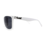 Locs Classic Oversize Sport Horn Rim Gangster Sunglasses White Black