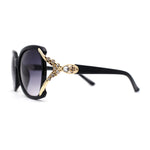 Womens Rhinestone Bling Ribbon Arm Butterfly Plastic Sunglasses