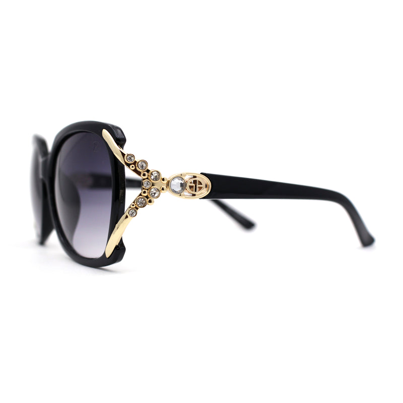 Womens Rhinestone Bling Ribbon Arm Butterfly Plastic Sunglasses