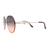 Womens Luxury Metal Deco Designer Rimless Pilots Sunglasses