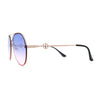 Womens Luxury Metal Deco Designer Rimless Pilots Sunglasses