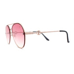 Womens Luxury Metal Deco Designer Rimless Pilots Sunglasses