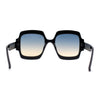 Oversized Mob Retro Thick Beveled Plastic Frame Nerdy Rectangle Sunglasses