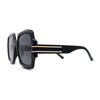 Oversized Mob Retro Thick Beveled Plastic Frame Nerdy Rectangle Sunglasses