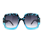 Oversized Mob Retro Thick Beveled Plastic Frame Nerdy Rectangle Sunglasses