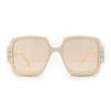 Oversized Mob Retro Thick Beveled Plastic Frame Nerdy Rectangle Sunglasses