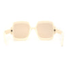 Oversized Mob Retro Thick Beveled Plastic Frame Nerdy Rectangle Sunglasses