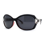 Womens Anti-Glare Polarized Oval Round Butterfly Buckle Hinge Sunglasses