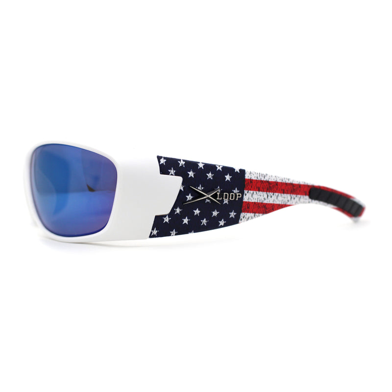 Xloop American Flag Patriotic Wrap Biker Thick Plastic Sport Sunglasses