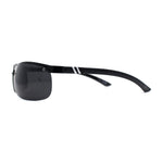 Polarized Metal Half Rim Wrap Rectangular Agent Sunglasses