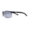 Polarized Metal Half Rim Wrap Rectangular Agent Sunglasses