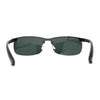 Polarized Metal Half Rim Wrap Rectangular Agent Sunglasses