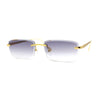 Classic Rimless Narrow Rectangle Metal Rim 90s Pimp Sunglasses