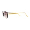 Classic Rimless Narrow Rectangle Metal Rim 90s Pimp Sunglasses