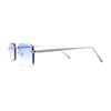 Classic Rimless Narrow Rectangle Metal Rim 90s Pimp Sunglasses