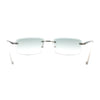 Classic Rimless Narrow Rectangle Metal Rim 90s Pimp Sunglasses