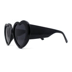 Womens Oversize Iconic Thick Plastic Arm Heart Sunglasses