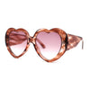 Womens Oversize Iconic Thick Plastic Arm Heart Sunglasses