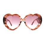 Womens Oversize Iconic Thick Plastic Arm Heart Sunglasses