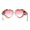 Womens Oversize Iconic Thick Plastic Arm Heart Sunglasses