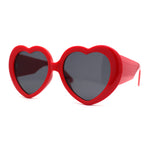 Womens Oversize Iconic Thick Plastic Arm Heart Sunglasses