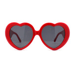 Womens Oversize Iconic Thick Plastic Arm Heart Sunglasses