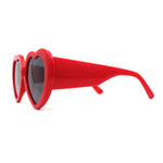 Womens Oversize Iconic Thick Plastic Arm Heart Sunglasses