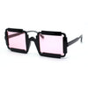 Runway Razor Blade Shape Plastic Narrow Rectangle Sunglasses