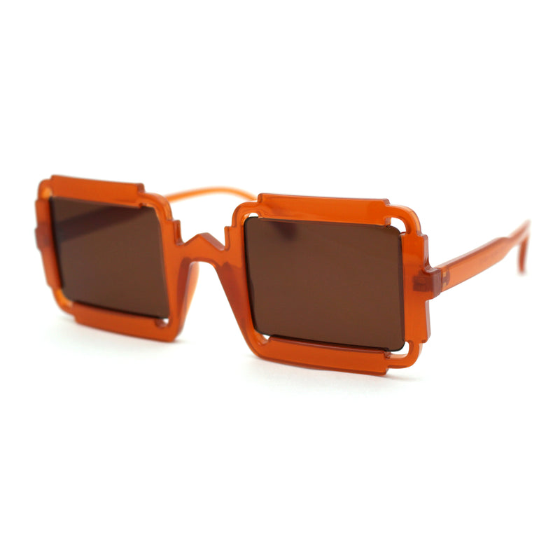 Runway Razor Blade Shape Plastic Narrow Rectangle Sunglasses