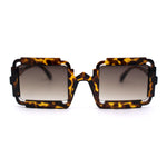 Runway Razor Blade Shape Plastic Narrow Rectangle Sunglasses