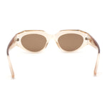 Womens Mod Beveled Frame Narrow Cat Eye Plastic Sunglasses